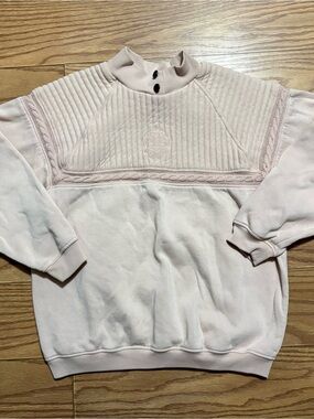 Vintage Grandmacore Grannycore Cottage Pastel Pink Sweatshirt Medium